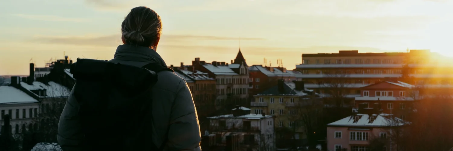 A man looking out over sweden thinking where should he live